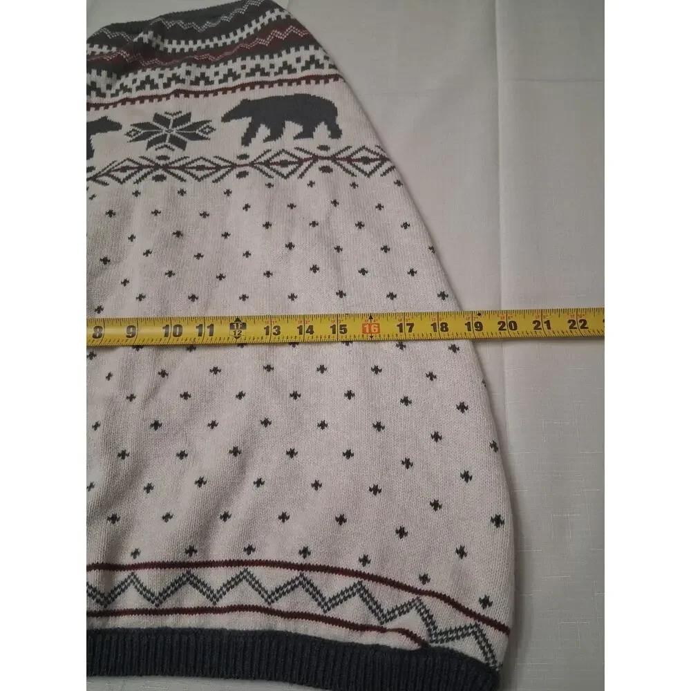 Lands' End Dog Family Holiday Sweater, Cream, Size XL Dog Sweater Bears